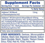 AdderexXR30ctsupplementfacts