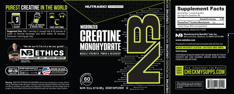 NutraBio Creatine Monohydrate Online