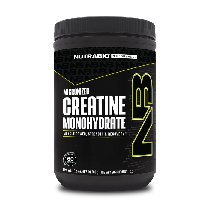 NutraBio Creatine Monohydrate - 300 Grams 60 servings