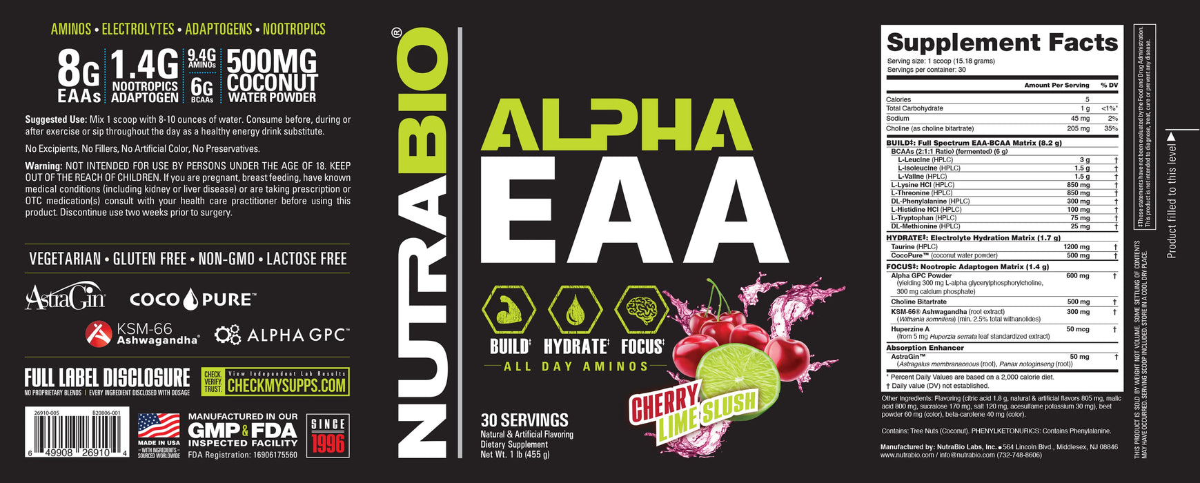 NutraBio Alpha EAA 30svg