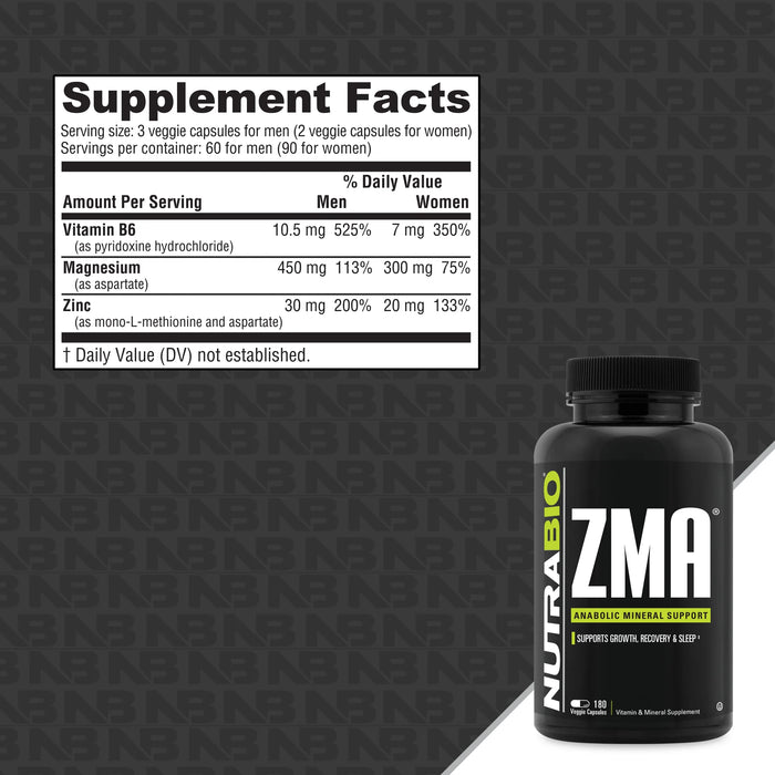 NutraBio ZMA 90vegcaps