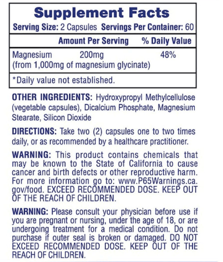 Hi Tech Magnesium Glycinate 120ct