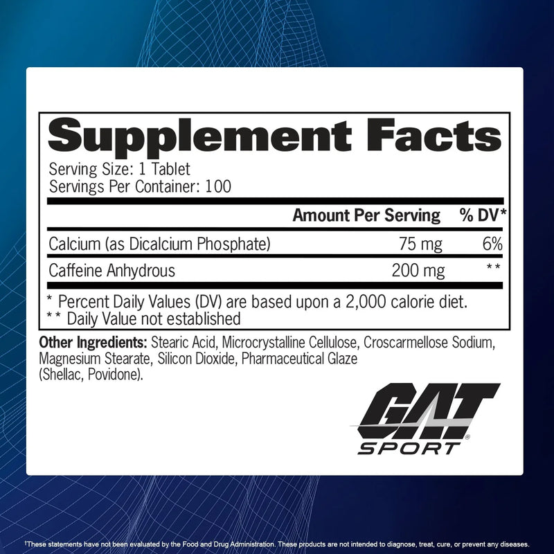 GAT Caffeine 100 Tabs