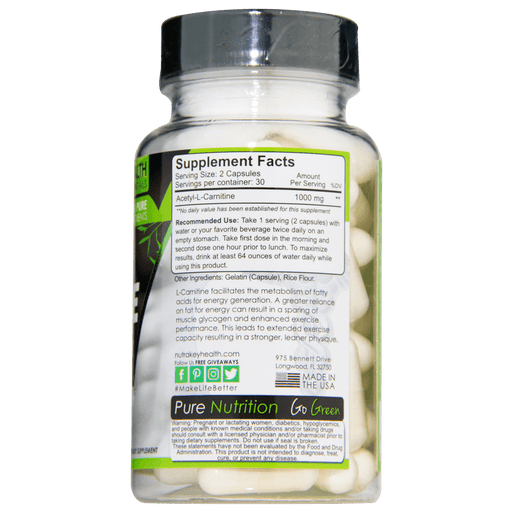 Nutrakey Acetyl L-Carnitine 60 veggie caps - Supplement Xpress Online