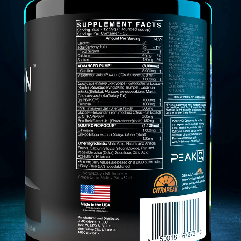 Blackmarket AdreNOlyn Nitric Oxide Stim Free - Supplement Xpress Online