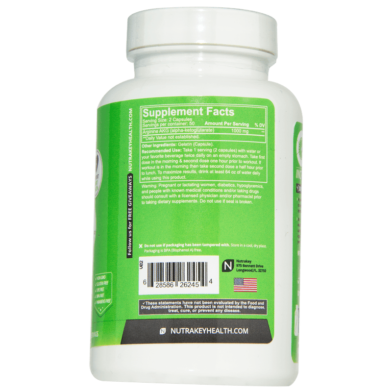 Nutrakey Arginine 100 caps - Supplement Xpress Online