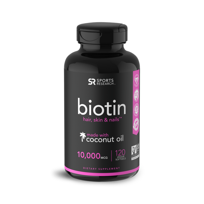 Sports Research Biotin 10,000 120 Caps - Supplement Xpress Online
