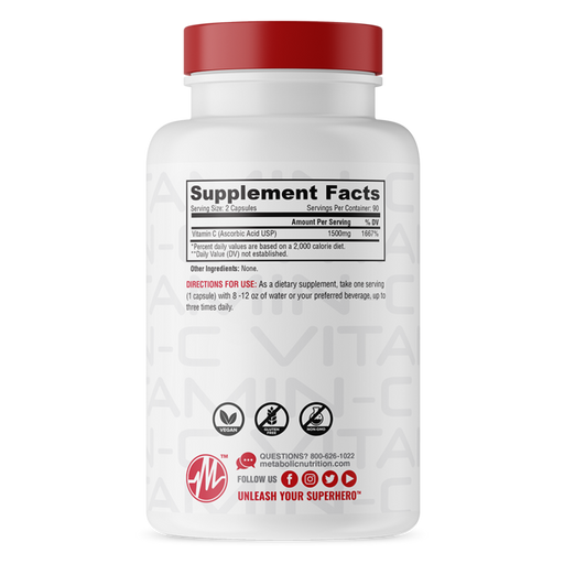 Metabolic Nutrition Vitamin-C 180caps - Supplement Xpress Online