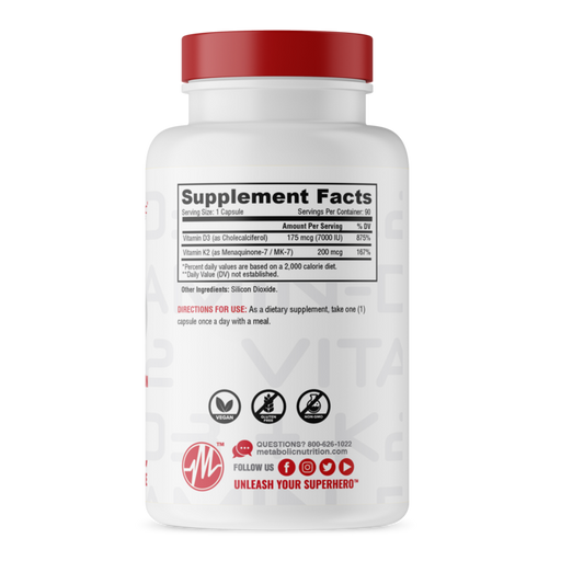 Metabolic Nutrition Vitamin D3+K2 90 caps - Supplement Xpress Online